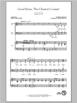 page one of Good News, The Chariot's Comin' (SATB Choir)