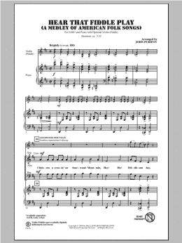 page one of Hear That Fiddle Play (A Medley of American Folk Songs) (SAB Choir)