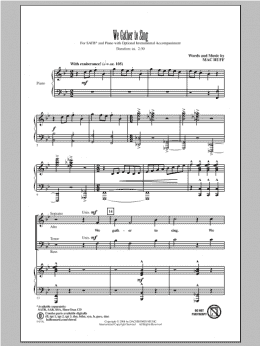 page one of We Gather To Sing (SATB Choir)