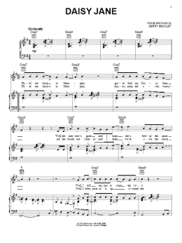 page one of Daisy Jane (Piano, Vocal & Guitar Chords (Right-Hand Melody))