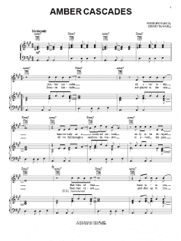 page one of Amber Cascades (Piano, Vocal & Guitar Chords (Right-Hand Melody))