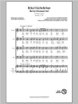 page one of My Heart I'll Ask You Not Forget (Mon Coeur Se Recommande A Vous) (SATB Choir)