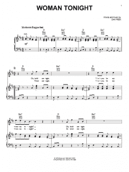 page one of Woman Tonight (Piano, Vocal & Guitar Chords (Right-Hand Melody))