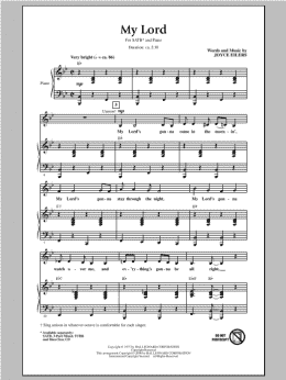 page one of My Lord (SATB Choir)