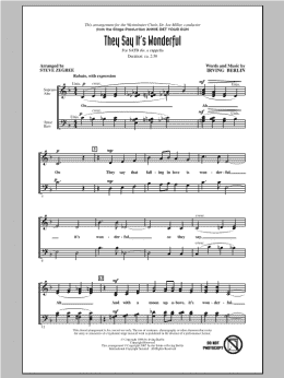 page one of They Say It's Wonderful (SATB Choir)