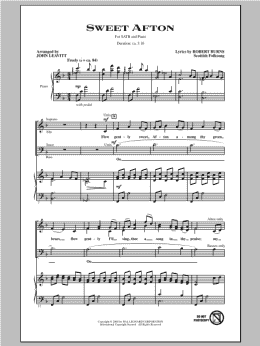 page one of Flow Gently, Sweet Afton (SATB Choir)