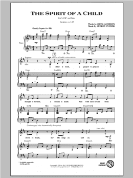 page one of The Spirit Of A Child (SATB Choir)