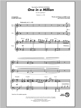 page one of One In A Million (SSA Choir)