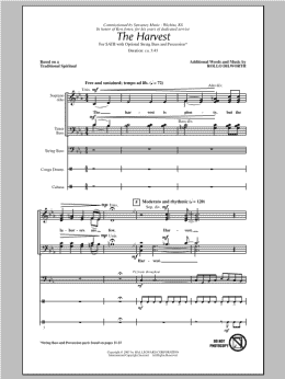 page one of The Harvest (SATB Choir)