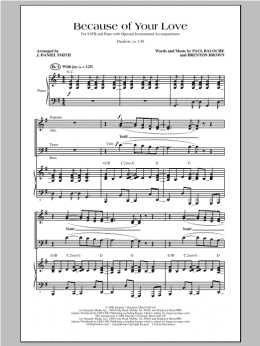 page one of Because Of Your Love (SATB Choir)
