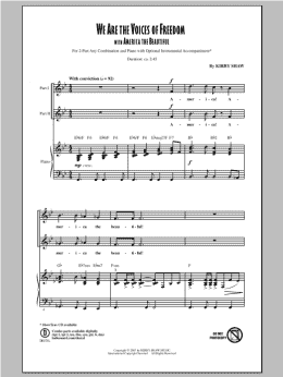 page one of We Are The Voices of Freedom (2-Part Choir)