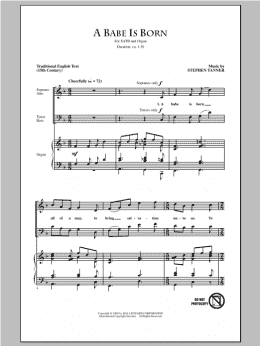 page one of A Babe Is Born (SATB Choir)