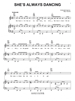 page one of She's Always Dancing (Piano, Vocal & Guitar Chords (Right-Hand Melody))