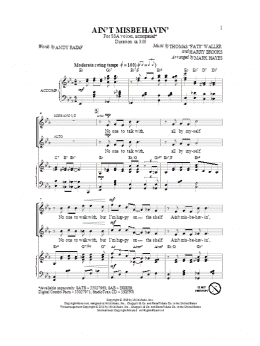 page one of Ain't Misbehavin' (SSA Choir)