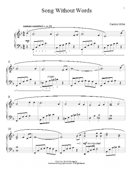 page one of Song Without Words (Educational Piano)