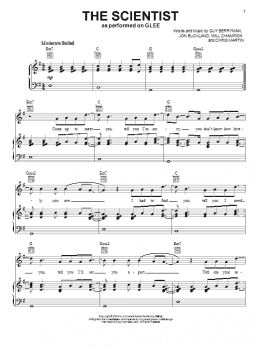 page one of The Scientist (Piano, Vocal & Guitar Chords (Right-Hand Melody))