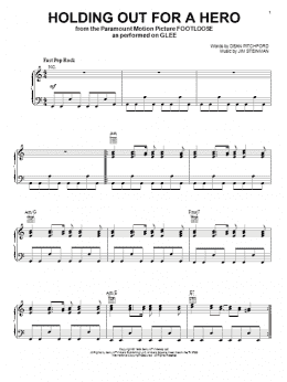 page one of Holding Out For A Hero (Piano, Vocal & Guitar Chords (Right-Hand Melody))