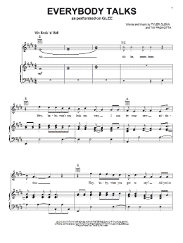 page one of Everybody Talks (Piano, Vocal & Guitar Chords (Right-Hand Melody))