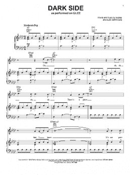 page one of Dark Side (Piano, Vocal & Guitar Chords (Right-Hand Melody))