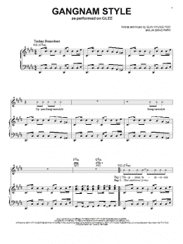 page one of Gangnam Style (Piano, Vocal & Guitar Chords (Right-Hand Melody))