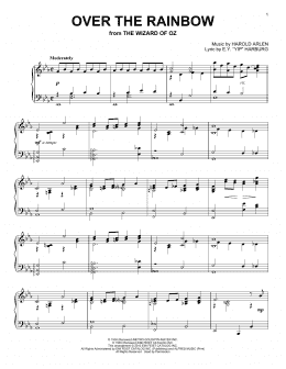 page one of Over The Rainbow (Piano Solo)