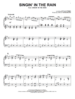 page one of Singin' In The Rain (Piano Solo)