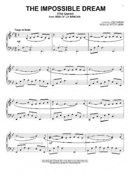 page one of The Impossible Dream (The Quest) (Piano Solo)