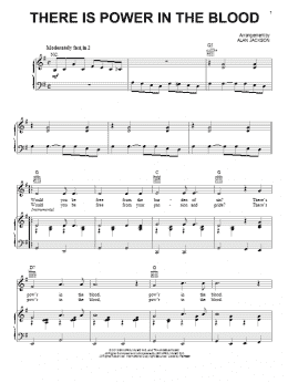 page one of There Is Power In The Blood (Piano, Vocal & Guitar Chords (Right-Hand Melody))