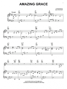 page one of Amazing Grace (Piano, Vocal & Guitar Chords (Right-Hand Melody))