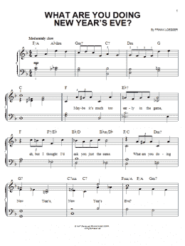 page one of What Are You Doing New Year's Eve? (Easy Piano)