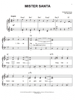 page one of Mister Santa (Easy Piano)