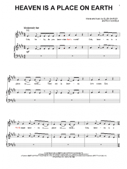 page one of Heaven Is A Place On Earth (Piano, Vocal & Guitar Chords (Right-Hand Melody))