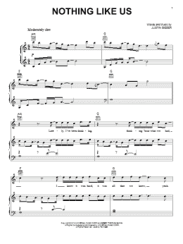 page one of Nothing Like Us (Piano, Vocal & Guitar Chords (Right-Hand Melody))