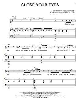page one of Close Your Eyes (Piano, Vocal & Guitar Chords (Right-Hand Melody))