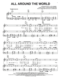 page one of All Around The World (Piano, Vocal & Guitar Chords (Right-Hand Melody))