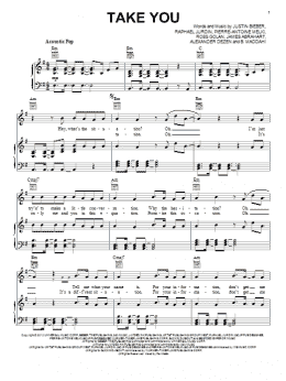 page one of Take You (Piano, Vocal & Guitar Chords (Right-Hand Melody))