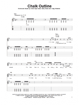 page one of Chalk Outline (Guitar Tab (Single Guitar))
