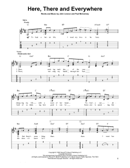 page one of Here, There And Everywhere (Solo Guitar)