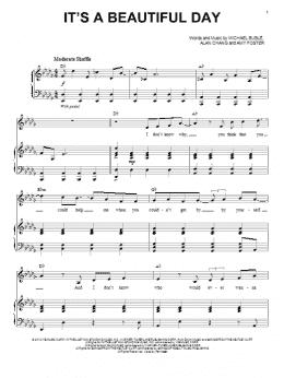 page one of It's A Beautiful Day (Piano, Vocal & Guitar Chords (Right-Hand Melody))
