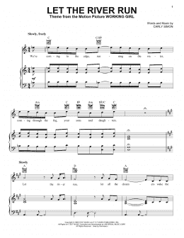 page one of Let The River Run (Piano, Vocal & Guitar Chords (Right-Hand Melody))
