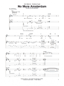 page one of No More Amsterdam (Guitar Tab)