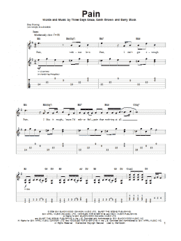 page one of Pain (Guitar Tab (Single Guitar))