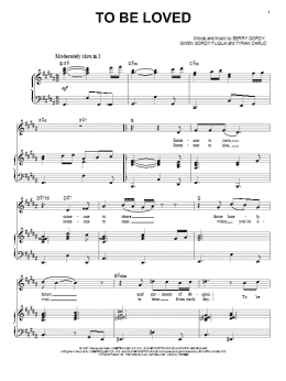 page one of To Be Loved (Piano, Vocal & Guitar Chords (Right-Hand Melody))