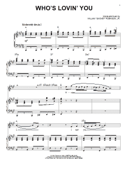 page one of Who's Lovin' You (Piano, Vocal & Guitar Chords (Right-Hand Melody))