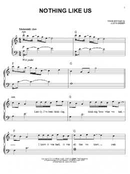 page one of Nothing Like Us (Easy Piano)