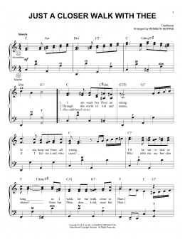 page one of Just A Closer Walk With Thee (Accordion)