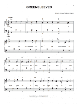page one of Greensleeves (Accordion)