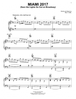 page one of Miami 2017 (Seen The Lights Go Out On Broadway) (Piano, Vocal & Guitar Chords (Right-Hand Melody))