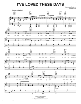 page one of I've Loved These Days (Piano, Vocal & Guitar Chords (Right-Hand Melody))