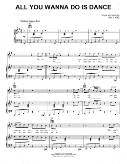 page one of All You Wanna Do Is Dance (Piano, Vocal & Guitar Chords (Right-Hand Melody))